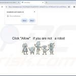 Ejemplo de un sitio que utiliza una prueba CAPTCHA falsa para enviar spam de notificación al navegador 5