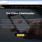 Pro Video Downloader adware oficial page