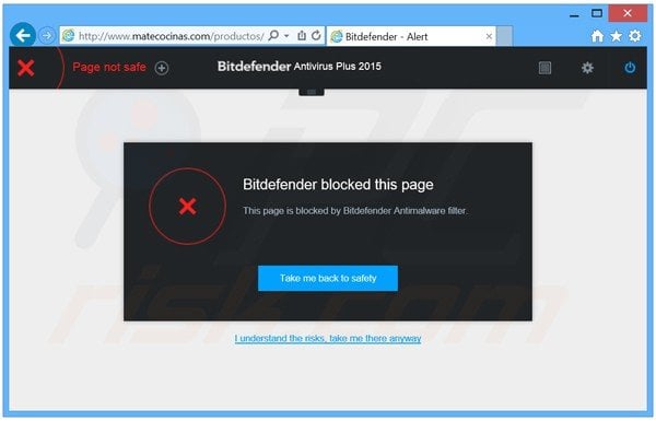 Bitdefender Antivirus Plus 2015 bloqueando sitios web maliciosos