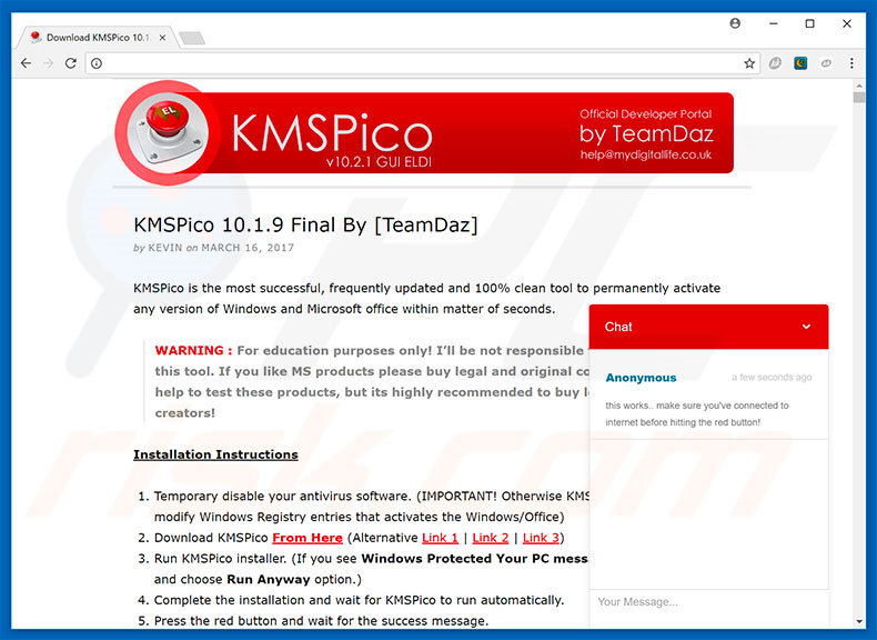 Virus KMSPico - Instrucciones de eliminación de malware (actualizado)