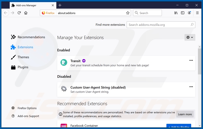 Eliminar las extensiones de Mozilla Firefox relacionadas con hmyhoroscopetab.com