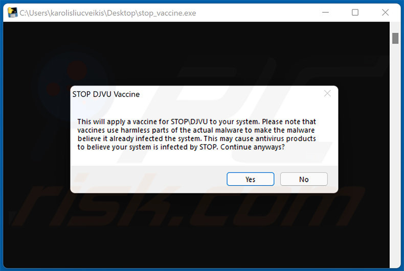 Stop/Djvu ransomware vacuna de G DATA