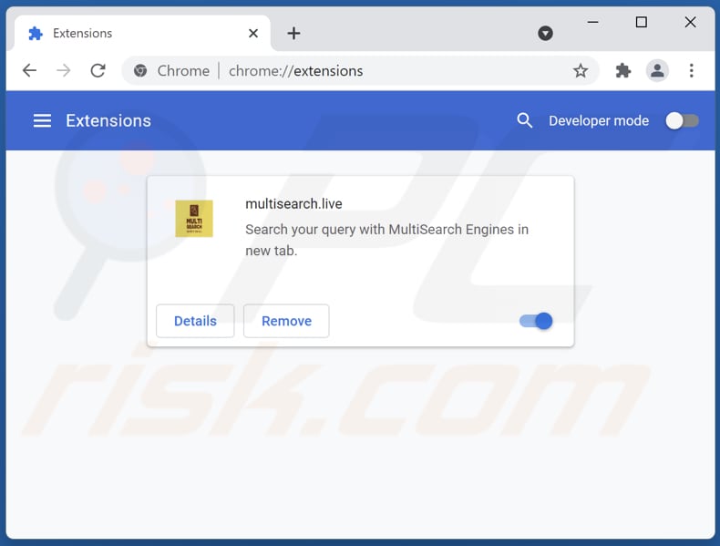 Eliminando las extensiones de Google Chrome relacionadas con search.multisearch.live