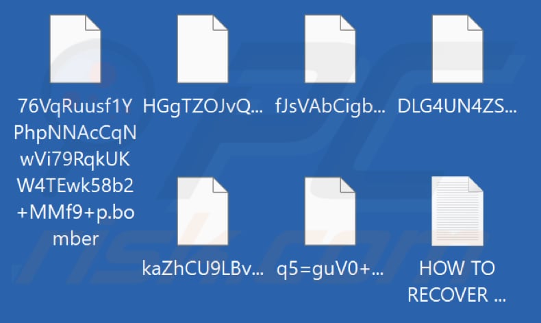 Archivos encriptados por el ransomware Bomber (extensión .bomber)