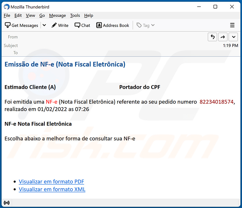 Correo basura para propagar el troyano bancario Javali (2022-04-13)