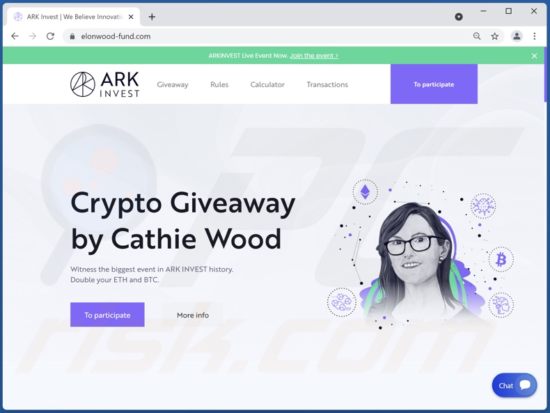 ARK Invest Crypto Giveaway estafa