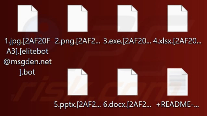 Archivos cifrados por el ransomware ELITEBOT (extensión .bot)