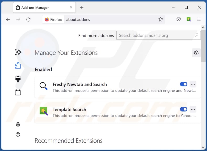 Eliminar las extensiones de Mozilla Firefox relacionadas con upsearches.com