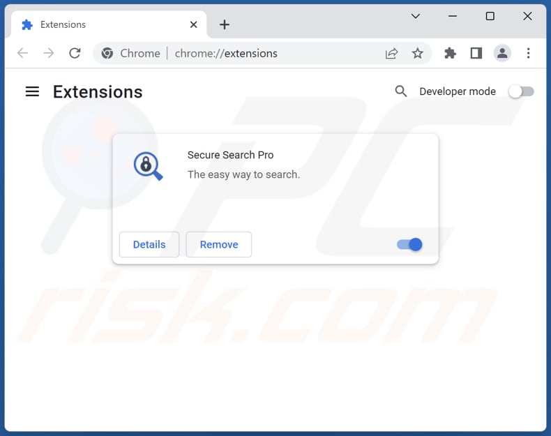 Eliminación de las extensiones de Google Chrome relacionadas con securesearch.pro