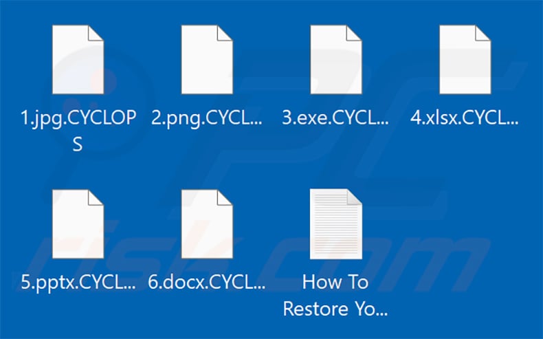 Archivos encriptados por el ransomware CYCLOPS (extensión .CYCLOPS)