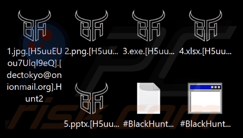 Archivos encriptados por el ransomware Black Hunt 2.0 (extensión .Hunt2)