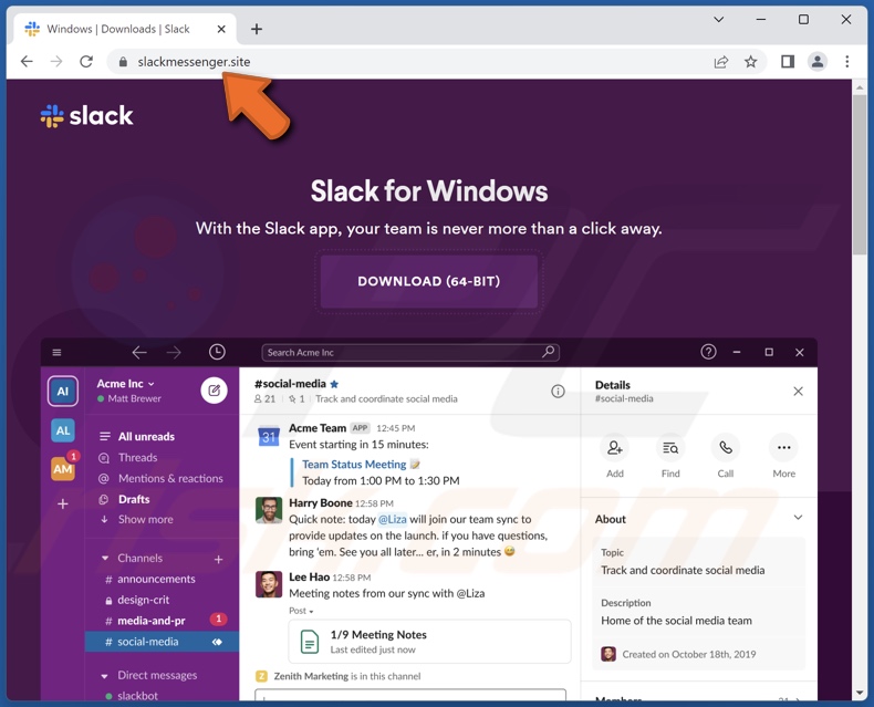 CustomerLoader malware promocionado en un sitio falso de descarga de software de Slack