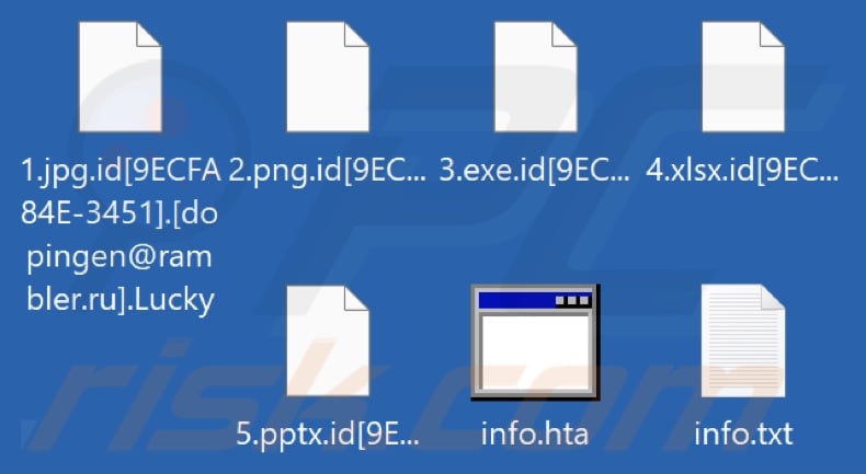 Archivos cifrados por el ransomware Lucky (extensión .Lucky)