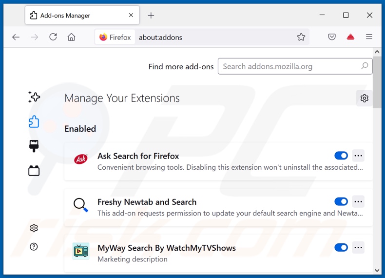 Eliminar extensiones de Mozilla Firefox relacionadas con search-content.com