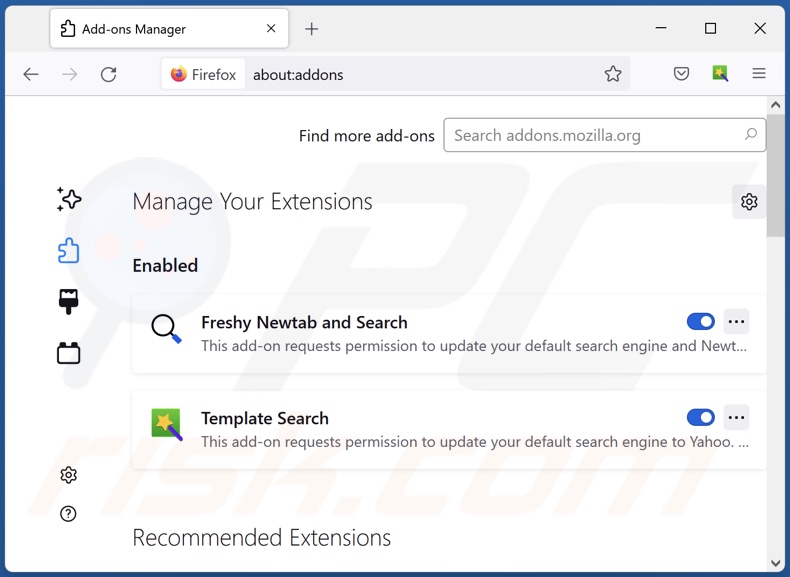 Eliminar las extensiones de Mozilla Firefox relacionadas con search.droptab.net