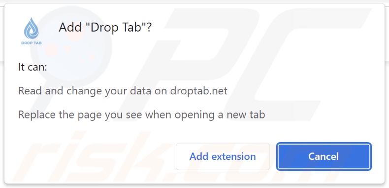 Drop Tab secuestrador del navegador pidiendo permisos