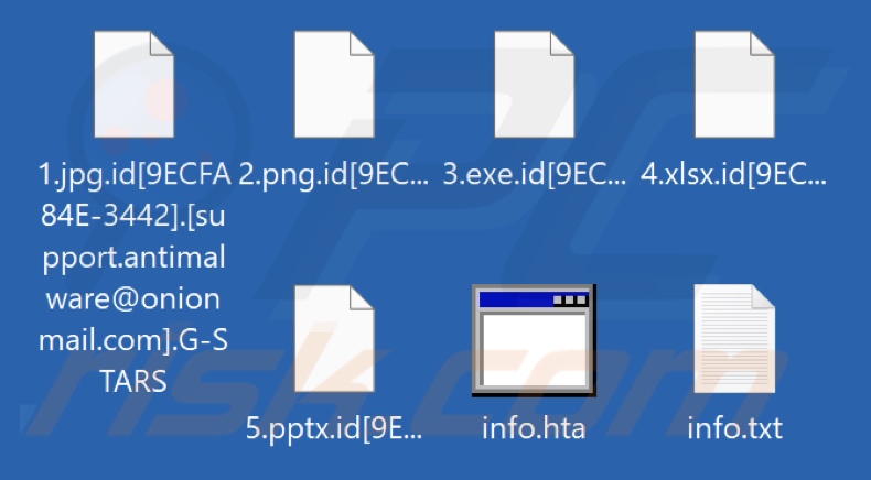 Archivos cifrados por el ransomware G-STARS (Phobos) (extensión .G-STARS)