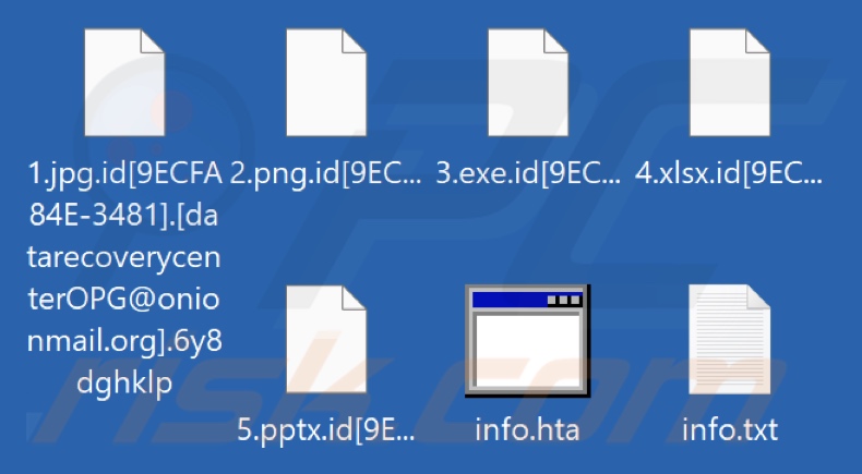 Archivos encriptados por el ransomware 6y8dghklp (extensión .6y8dghklp)