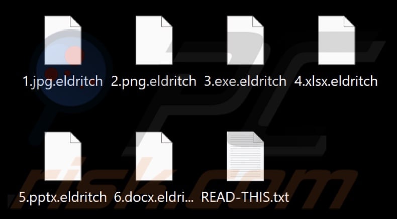 Archivos encriptados por el ransomware Eldritch (extensión .eldritch)