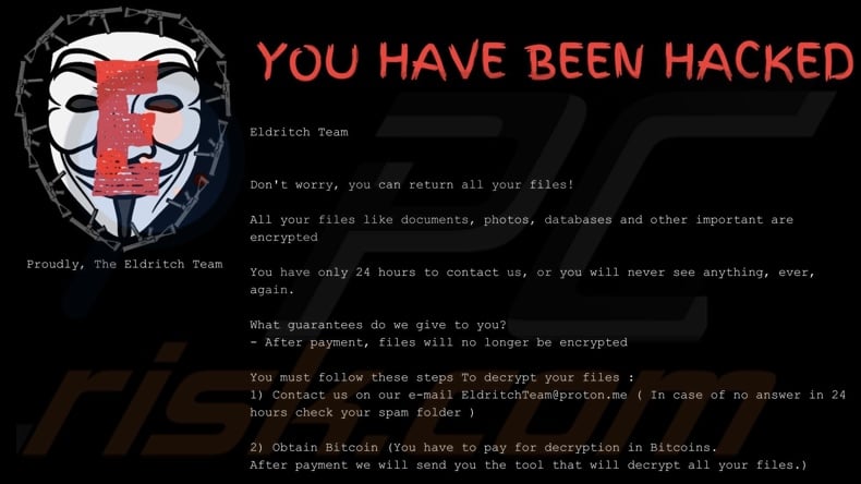 Fondo de pantalla del ransomware Eldritch