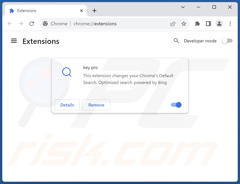 Cómo eliminar las extensiones de Google Chrome relacionadas con keysearchs.com