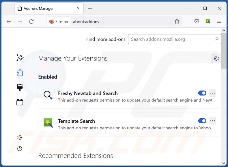 Eliminar extensiones de Mozilla Firefox relacionadas con keysearchs.com