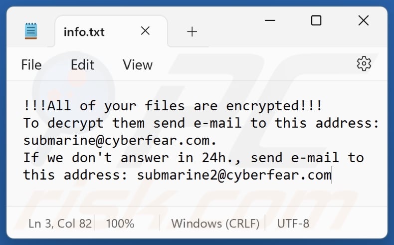 Archivo de texto del ransomware S4b (info.txt)