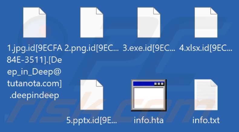 Archivos encriptados por el ransomware DeepInDeep (extensión .deepindeep)