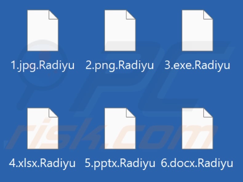 Archivos cifrados por el ransomware Radiyu (extensión .Radiyu)