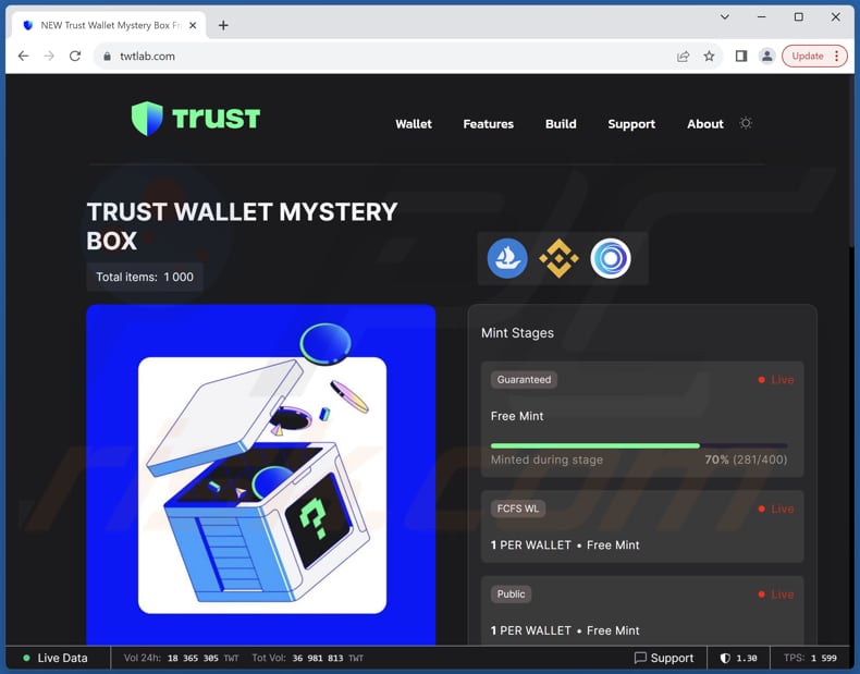 Trust Wallet Mystery Box estafa