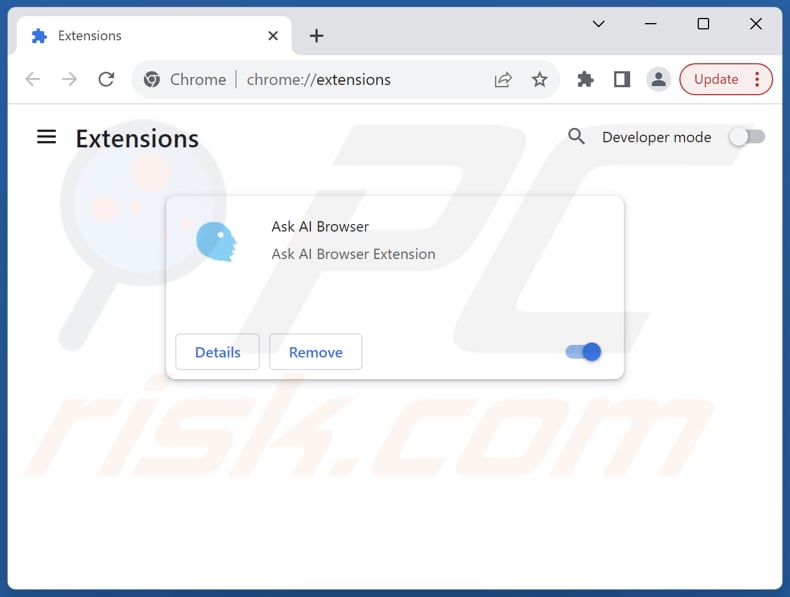 Cómo eliminar las extensiones de Google Chrome relacionadas con askaibrowser.com