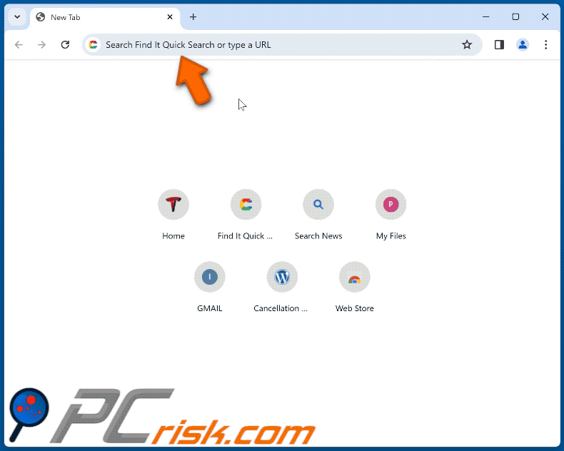 El secuestrador del navegador Find It Quick Search redirige a finditquicksearch.com (GIF)