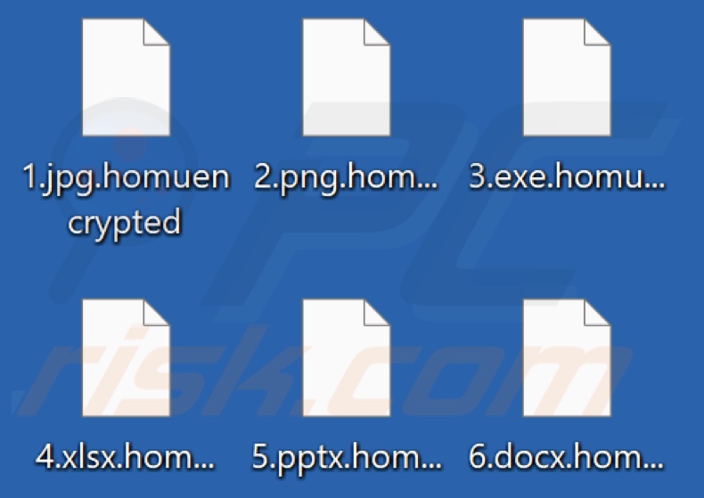 Archivos cifrados por el ransomware HomuWitch (extensión .homuencrypted)