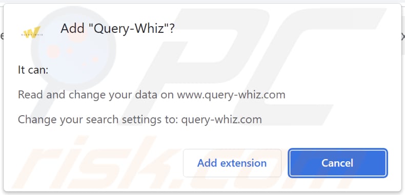 Query-Whiz secuestrador del navegador pidiendo permisos