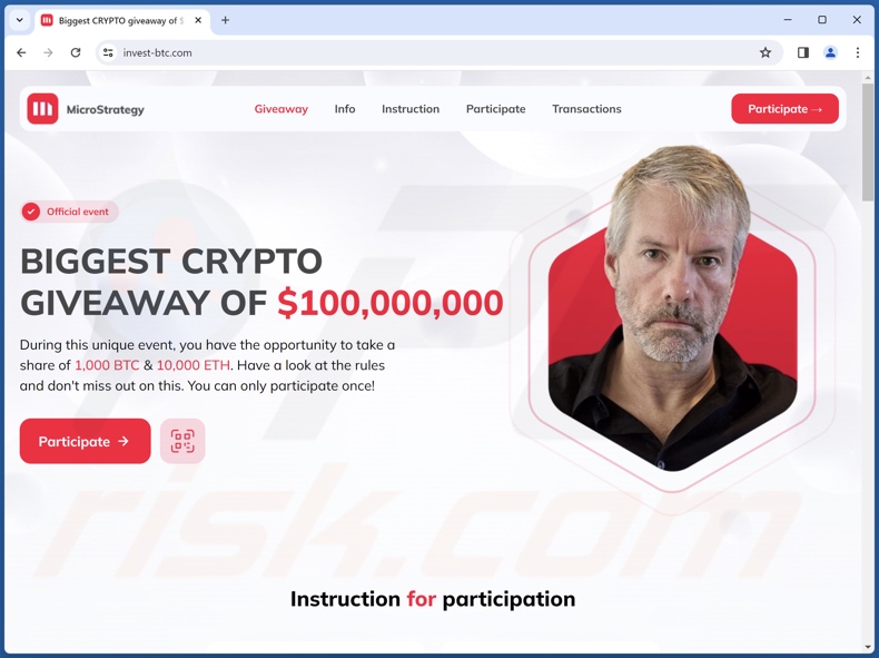 MicroStrategy Crypto Giveaway estafa