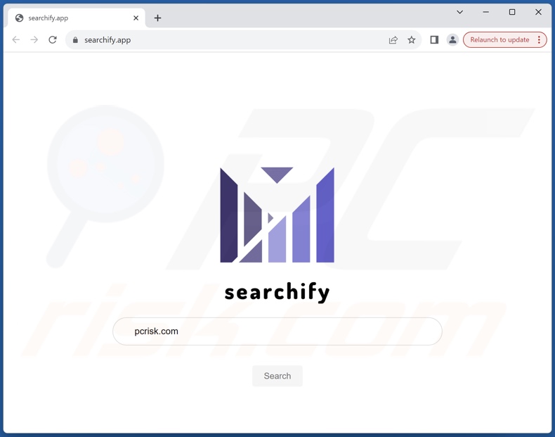 La PUA Searchify promociona un falso motor de búsqueda - searchify.app