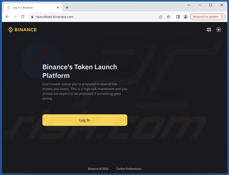 Binance's Token Launch estafa