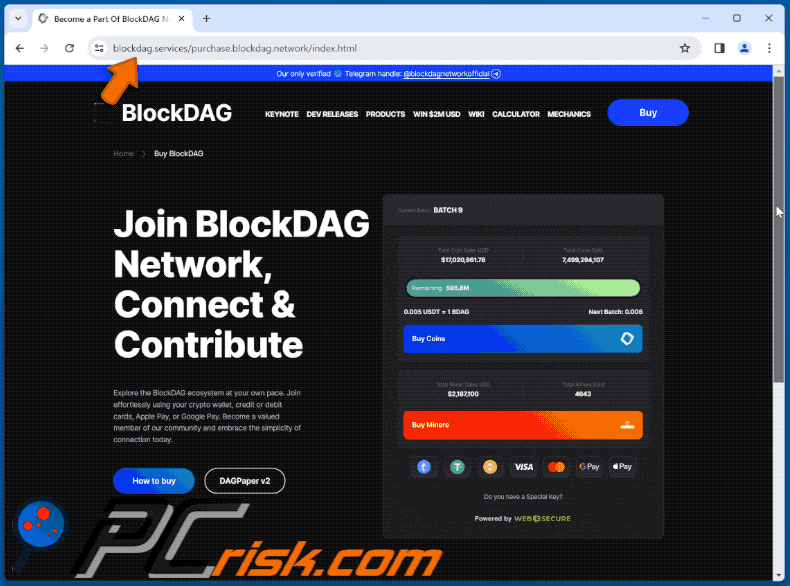 Aparición de la estafa Join BlockDAG Network