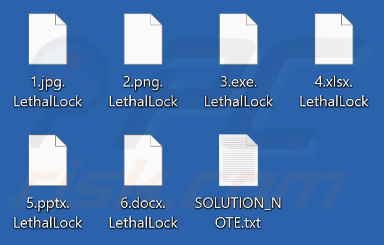 Archivos cifrados por el ransomware Lethal Lock (extensión .LethalLock)
