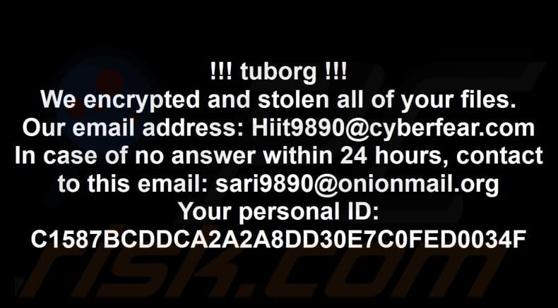 Tuborg ransomware papel pintado