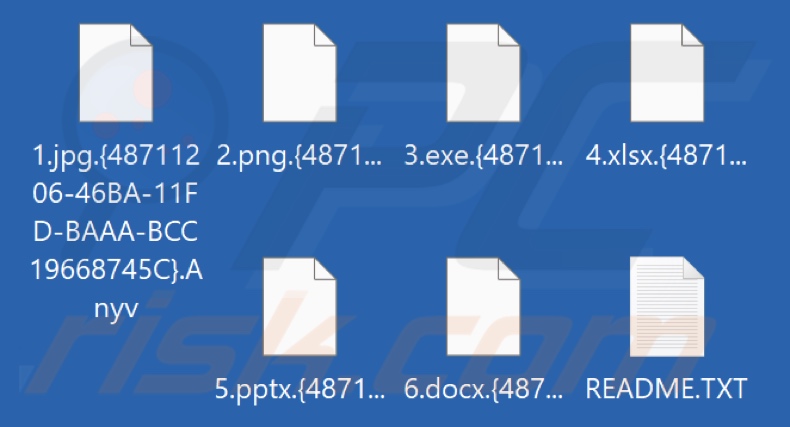Archivos cifrados por el ransomware Anyv (extensión .Anyv)