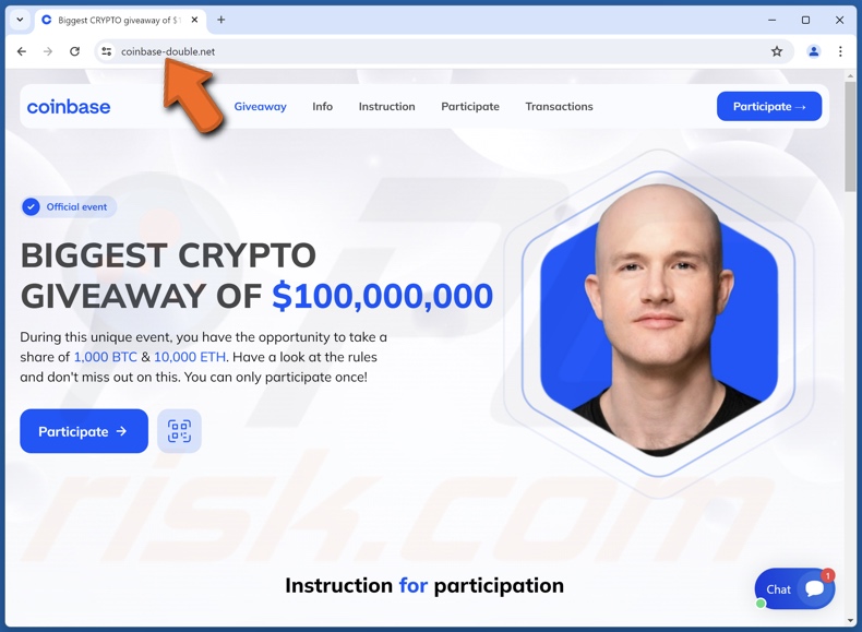 Coinbase Crypto Giveaway estafa