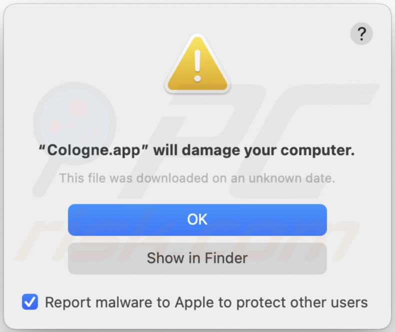 Cologne.app Adware (Mac) - Pasos de eliminación y limpieza de macOS