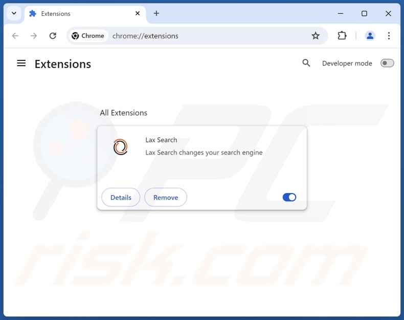 Eliminación de las extensiones de Google Chrome relacionadas con laxsearch.com