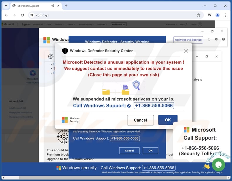 Microsoft Detected A Unusual Application In Your System estafa
