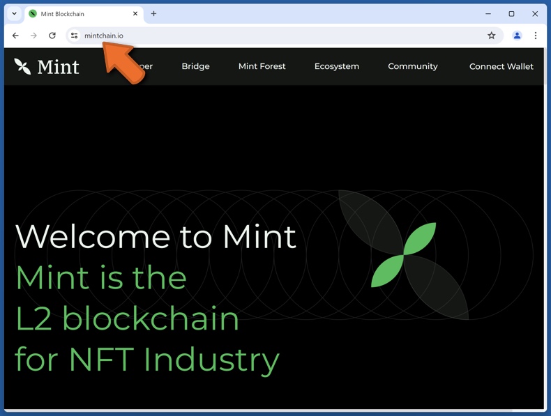 Aspecto del sitio web de la Fábrica de Moneda y Timbre real (mintchain.io)