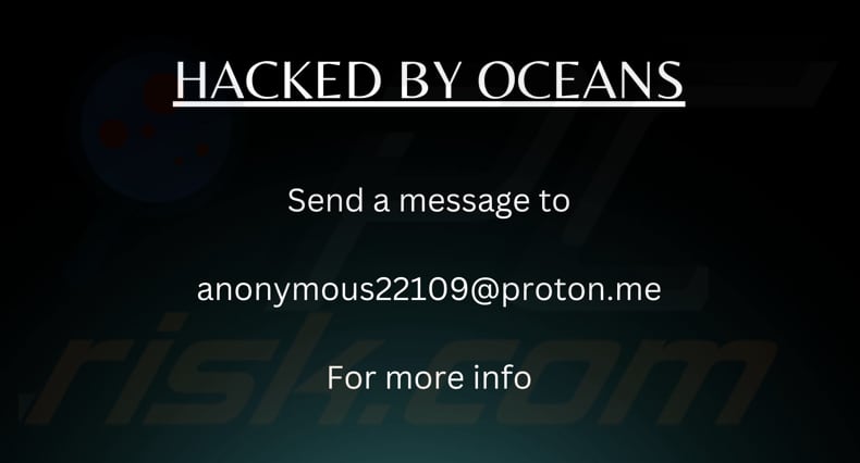 OCEANS ransomware fondo de pantalla