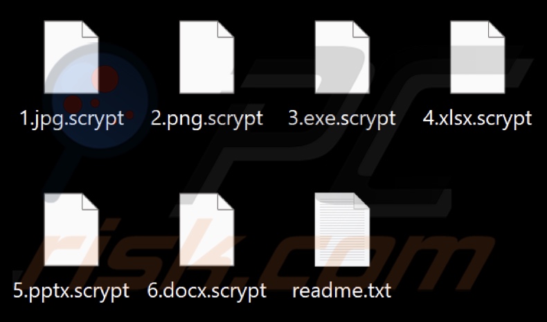 Archivos cifrados por el ransomware Scrypt (extensión .scrypt)