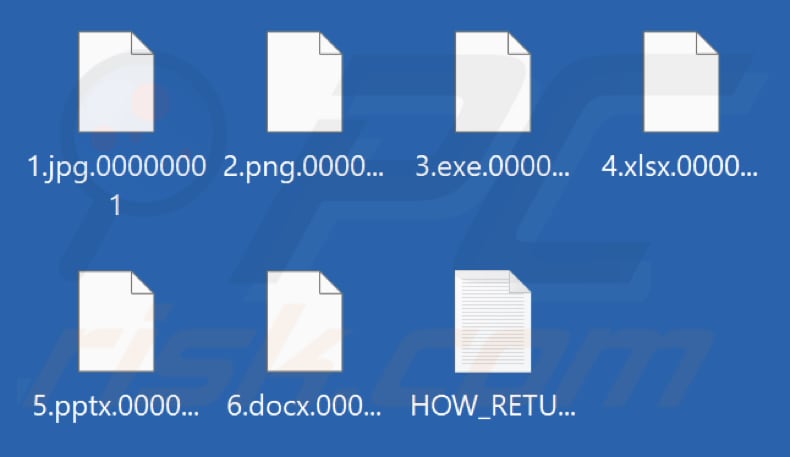 Archivos cifrados por el ransomware El Dorado (extensión .00000001)