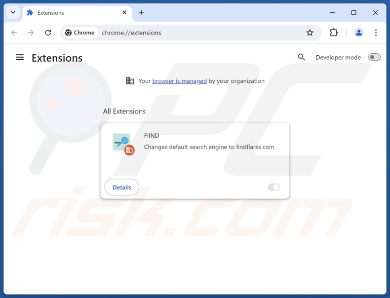 Eliminación de las extensiones de Google Chrome relacionadas con findflarex.com